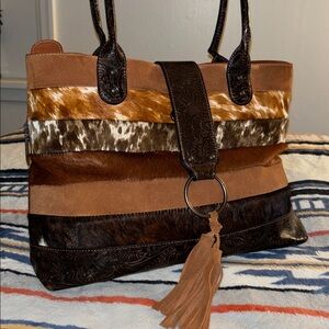 Tony Lama Cowhide Leather Weekender Bag